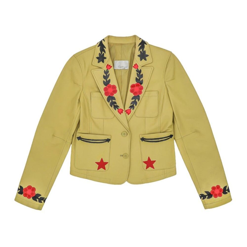 Vintage Western Leather Jacket Size Medium Hand Painted Jacket - Picture 2 of 8